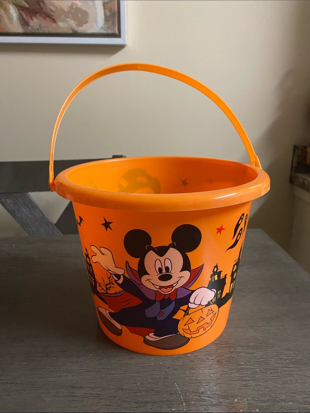 Disney Orange Mickey Mouse Halloween Candy Pail